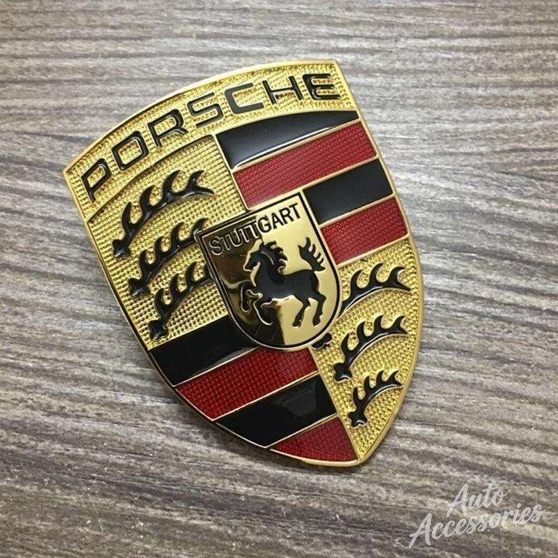 Metal Stickers Car Styling Decor 3D Creative Modified Decal For Porsche Cayenne Panamera Macan 911 718 Taycan Boxster Cayman 918
