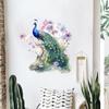 Peacock Flower Landscape Wall Sticker Self Adhesive Wallpaper for Bedroom Living Room Home Decor