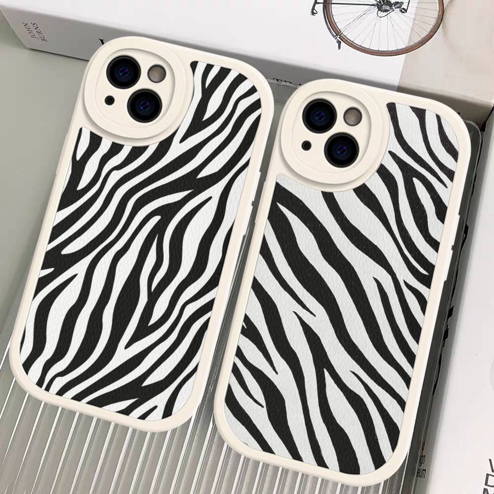 Zebra Print Clip Art For IPhone 16 15 14 13 12 11 Pro Max Plus Leather Phone Cover