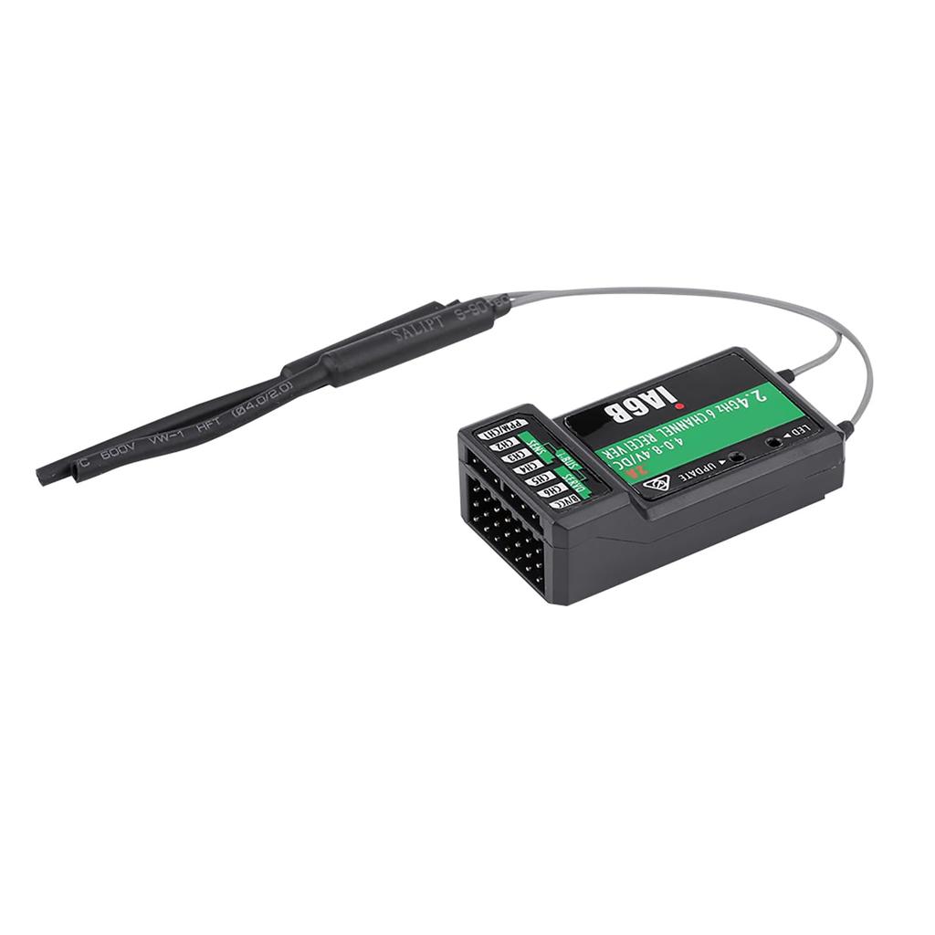 Flysky FS-IA6B IA6B 6-Channel RC Receiver for FS-I6X, FS-I6S, and I8 Transmitters, for Airplanes, Gliders, and Helicopters, with Real-Time Indicator