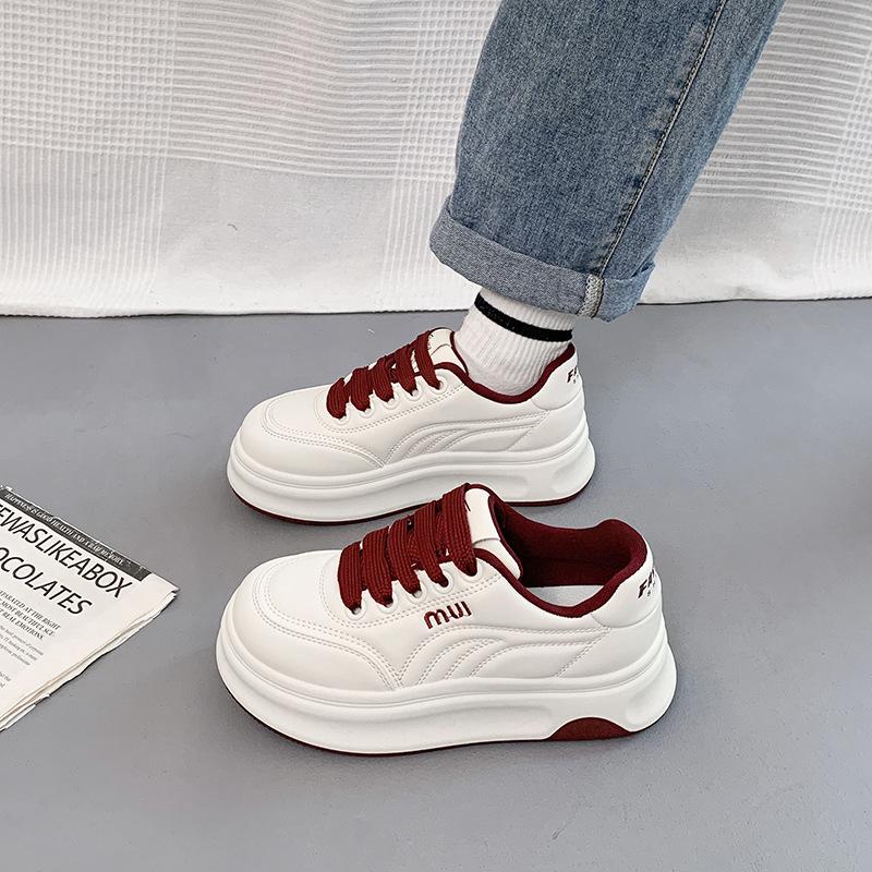 Little White Shoes Women's Year Thick-soled Versatile Bread Shoes Heightening Sports Board Shoes