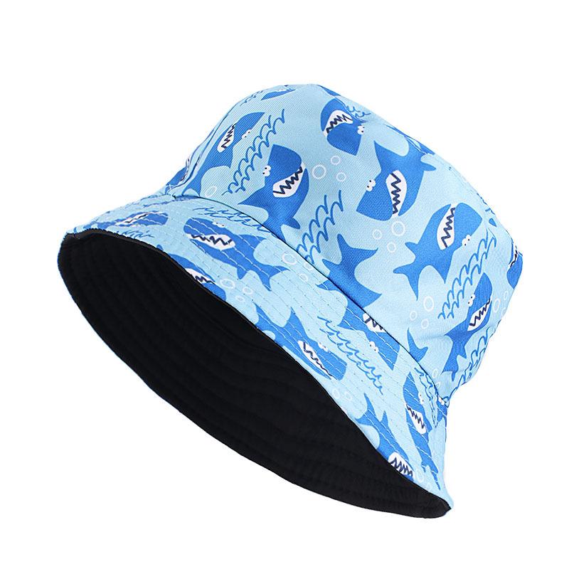Children's Printed Cartoon Pot Hat, Baby Breathable Sun Hat, Beach Hat, Double-sided Can Wear JDKPM-05