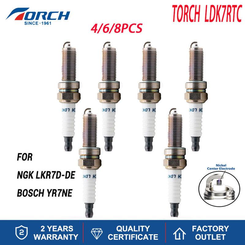 4-8PCS Spark Plugs TORCH LDK7RTC Replace for XUH22TT MITSUBISHI 1822A036 NISSAN B2401-6A00F B24016A00F SMART A1321590103