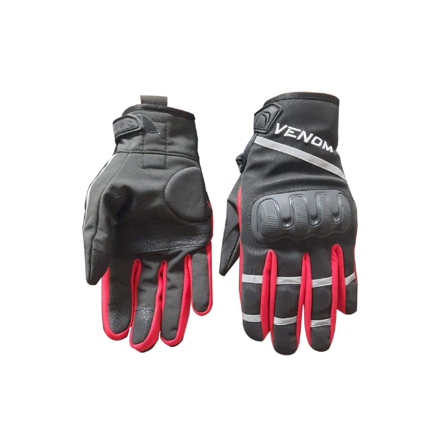 

9010 Черные и красные зимние мотоциклетные перчатки из софтшелла