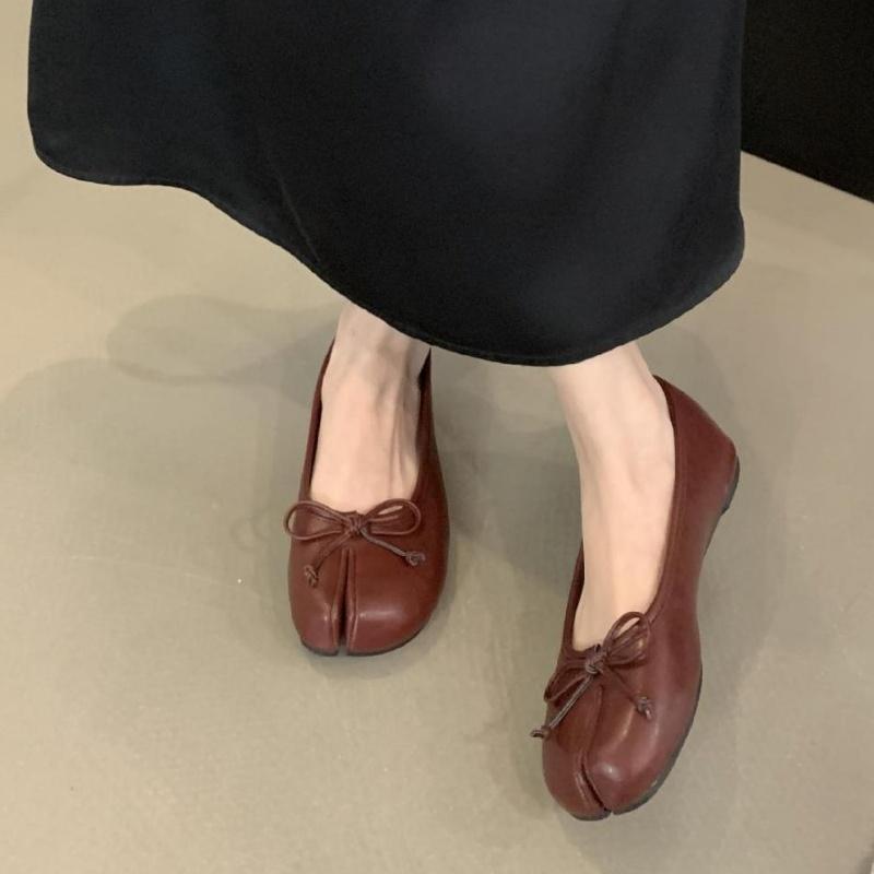 Fashion Ladies Shoes 2025 New Split Toe Ballet Flats Fashion Butterfly-knot Concise Low Heels Flat Shoes Casual Slip On Flats Zapatilas