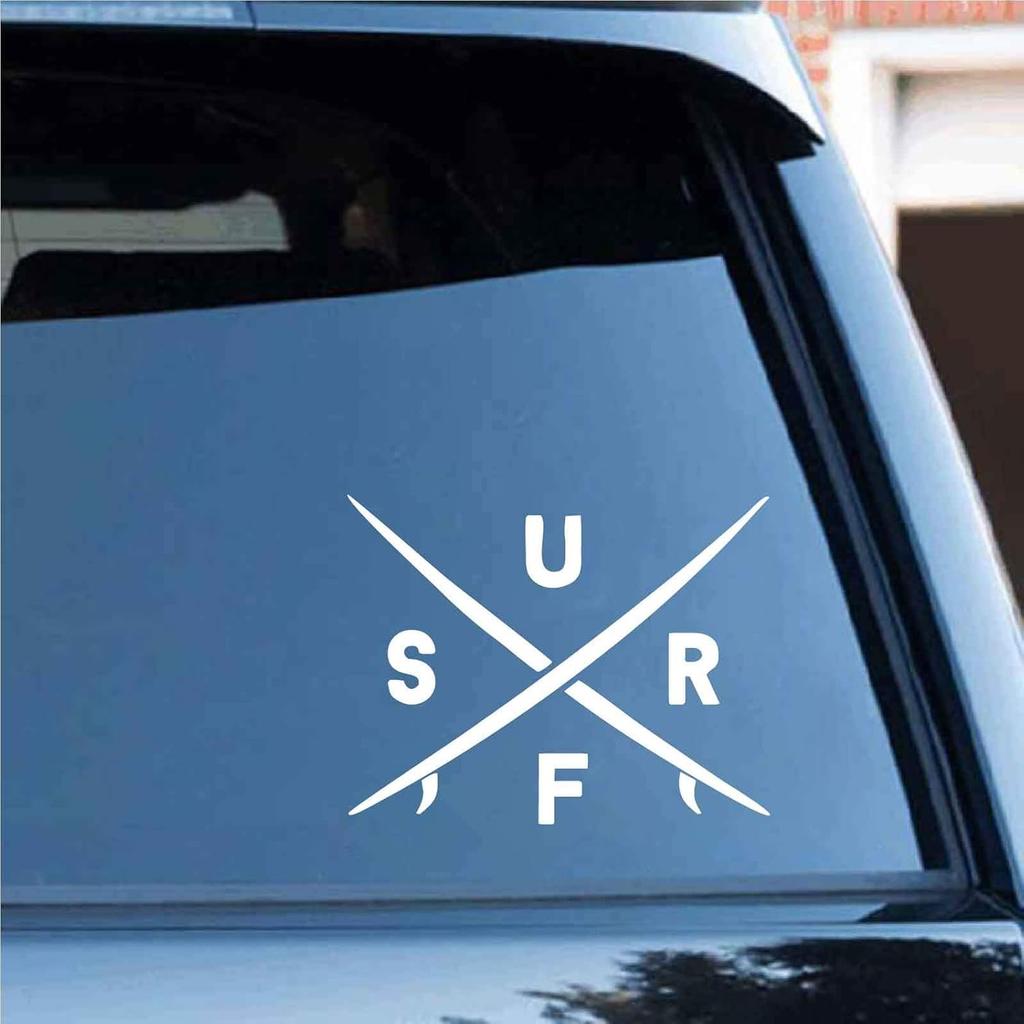 Black/Sliver Surf Sticker Creative Decal Vinyl Car Styling Accessories Auto Car Window Bumper Decal S149 (White)