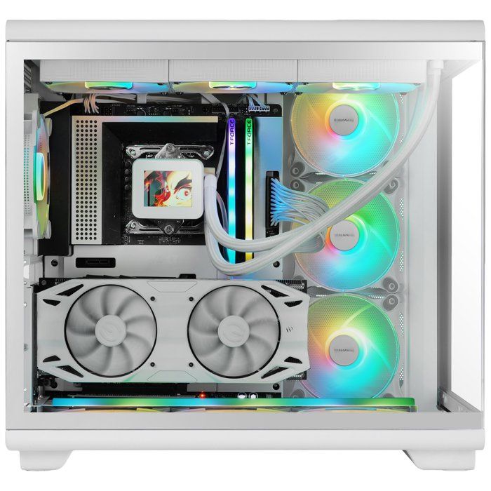 Boîtier gaming - mars gaming - mc-rev - double verre trempé - 3 ventilateurs argb - refroidissement 360mm