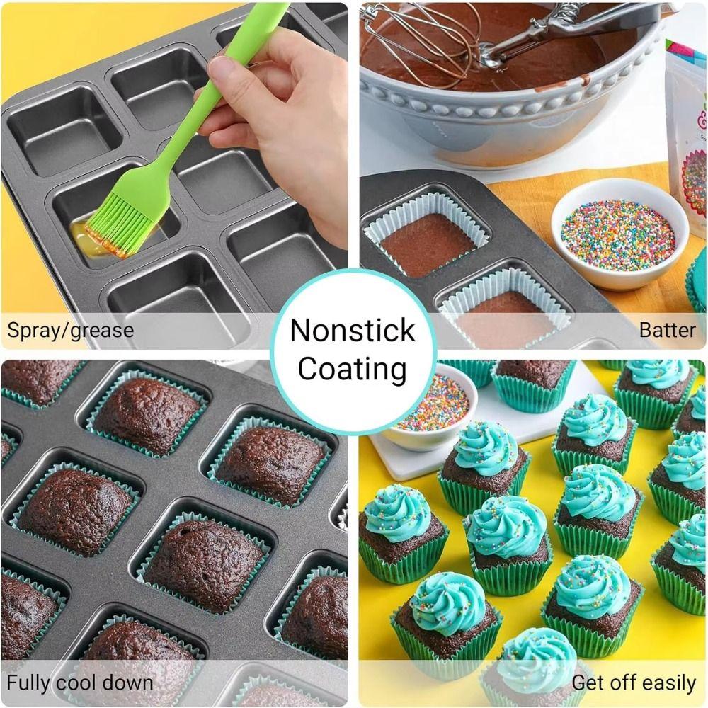 Mini moule à pain carré 12 cavités Moule à muffins carré Outils de pâtisserie maison