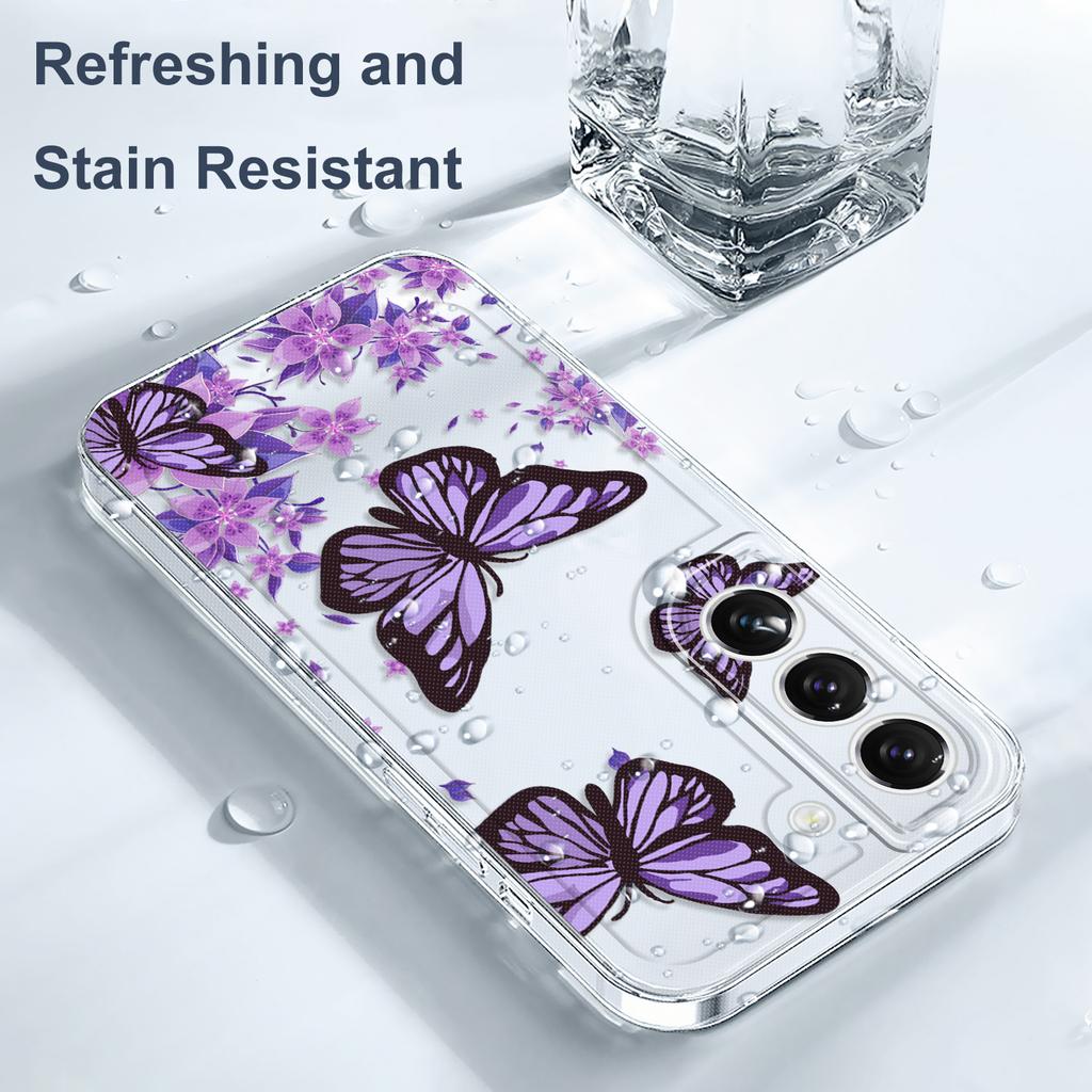 Sky Butterfly Transparent Phone Case For Samsung Galaxy S22 S21 S20 FE Plus Ultra Soft TPU Cover