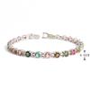Gorgeous light luxury design Multi-colored natural Tourmaline Gems Bracelet 925 Silver jewelry for women Wedding & banquet gifts