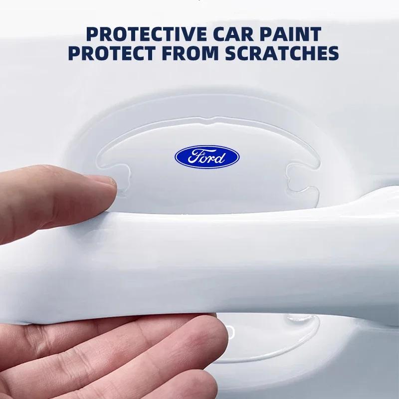 Focus Hot For Ford New Car Door Bowl Handle Scratch Protector Invisible Stickers Protection Strip For Ford Focus 2 3 Mondeo Kuga