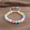 Colorful Selenite Beaded Bracelet, Adjustable Multicolor Gemstone Bracelet, Handmade Natural Stone Jewelry for Women/Men