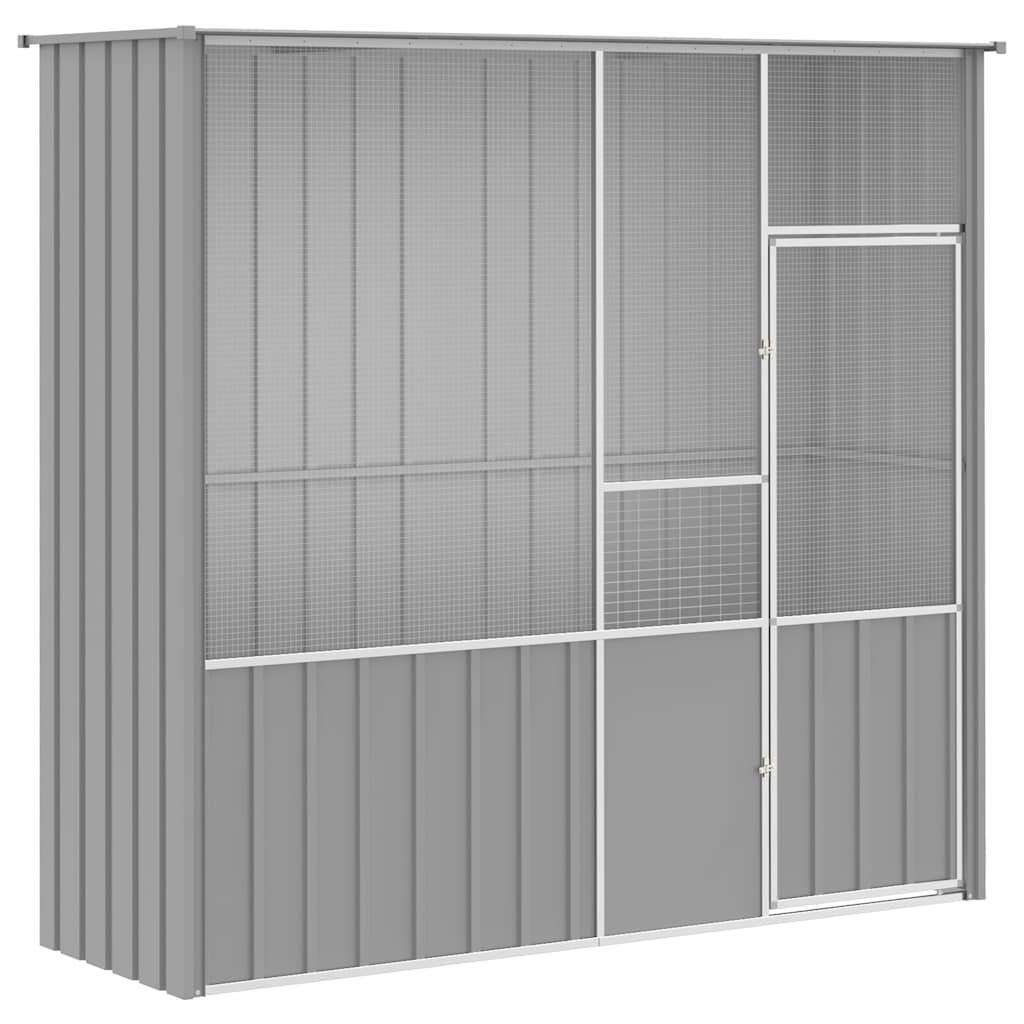 Vidaxl Aviary, Grey, 215X78X200 Cm, Galvanized Steel