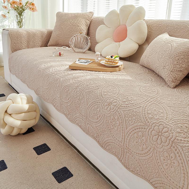 Selected High-End Style Custom-Shaped Pure Cotton Sofa Cover Suitable All Seasons Thick Slip-Resistant Seat Cushions Sofa Cover