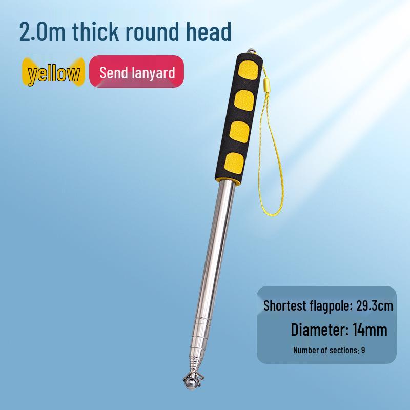 Cabo Telescópico de Aço Inoxidável para Mastro de Bandeira: Guia ao Ar Livre, Comando de Treinador e Bastão Apontador de Ensino