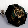 Tiger  Pattern, Automatic Folding Umbrella, Portable and Foldable Design, 8 Ribs, a Christmas or Birthday Gift.