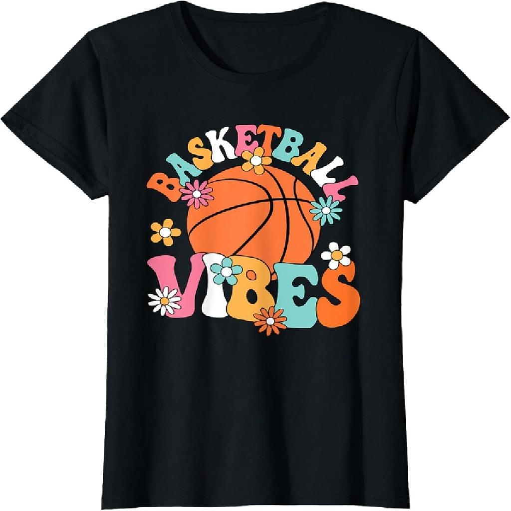 Basketball Vibes Basketball Player Groovy Women Girls Kids T-Shirt