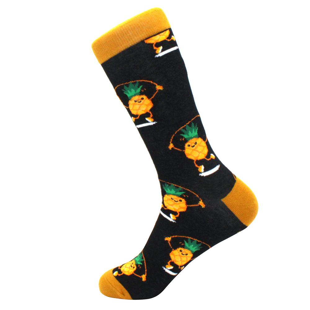 Fashion Funny Mens Socks Hip Hop Harajuku Kawaii Cartoon Cotton Socks Fruit Animal Beer Food Happy Casual Socks Gifts for Men