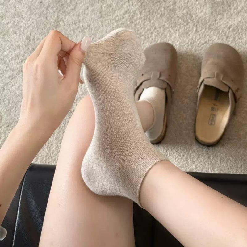 Summer and Boodles Shoes Cool and Gentle Milk Coffee Unlined Summer Short Socks Children's Slim Style Cotton