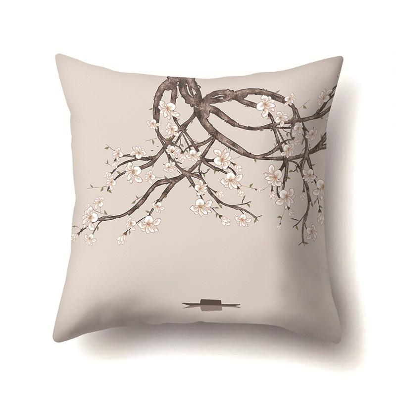 Geometric Branch Sofa Pillowcase Single-sided Office Cushion Cover Living Room Pillowcase Cycling Waist Pillowcase