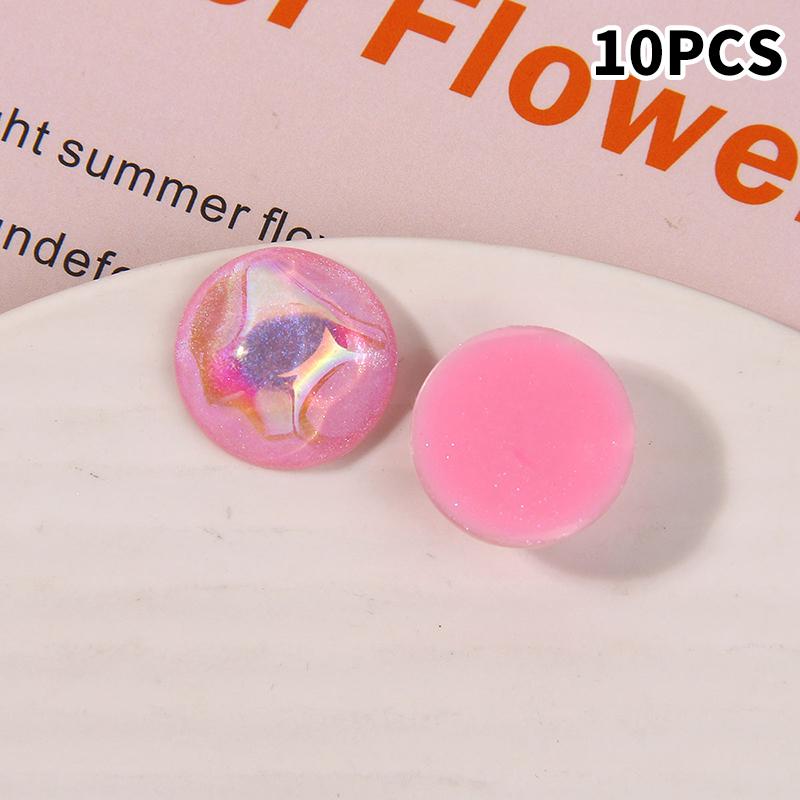 10pcs Glitter Geometry Rounds Cabochon Beads for Crafts DIY Resin Art Flatback Jewelry Making Embellishments