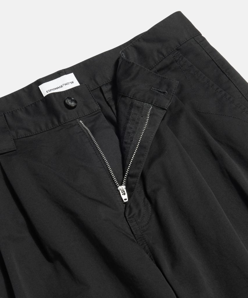 ESPIONAGE 2 Pleats Light Chino Pants Black