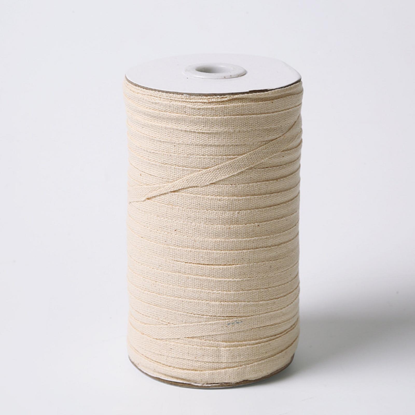 

3 мм Невибілена бавовняна стрічка полотняного плетіння, 300 метрів/котушка бавовняної мотузки One Size білий