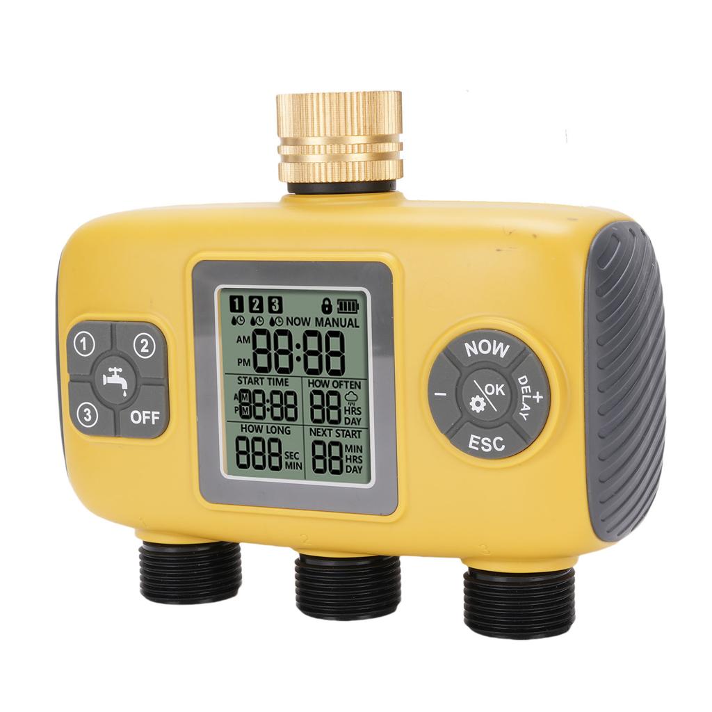 3 Outlet Sprinkler Timer Garden Hose Timer with Rain Delay Automatic Watering System Digital Irrigation Controller for