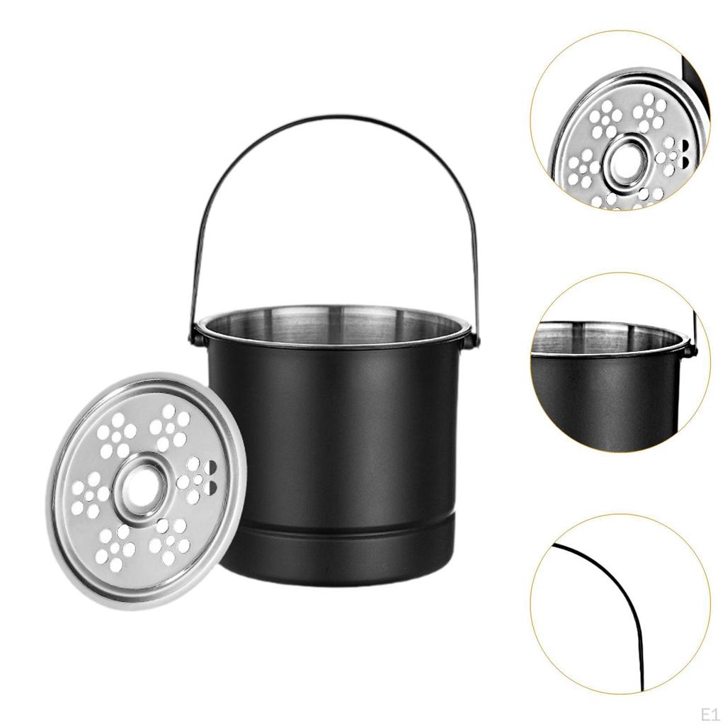 1 L Ice Wine Container Made of Stainless Steel with Handle for Cooling Drinks