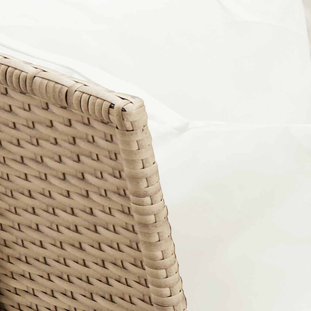 Garden Sofa with Cushions Beige Poly Rattan