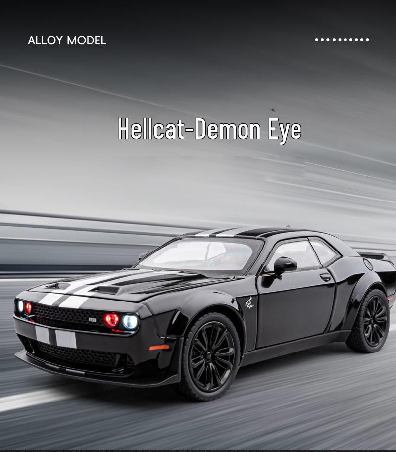 Jiaye 1:22 Dodge Hellcat Demon Eye Alloy Car Model with Sound, Light, and Pull-Back Four-Wheel Shock Absorbers