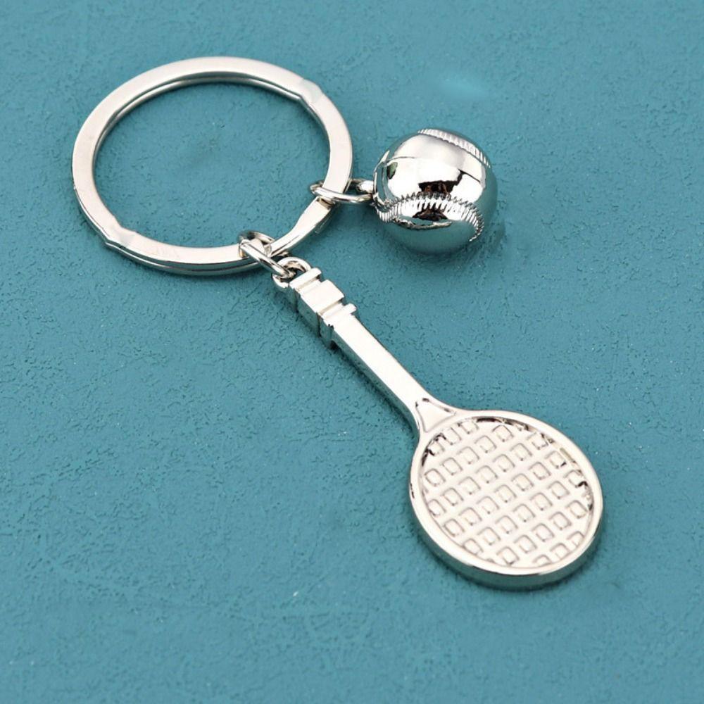 Baseball Fitness Equipment Key Ring Barbell Dumbbell Baseball Keyring Fitness Keychain  Bag Pendant