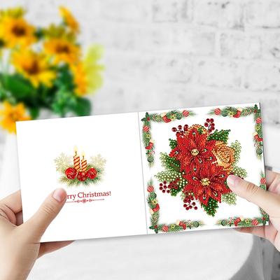 6Pcs Christmas Gift Box Diamond Handmade Card Diamond Drawing Card Diamond Daily Wish Card Gifts for Family Friends and Lover