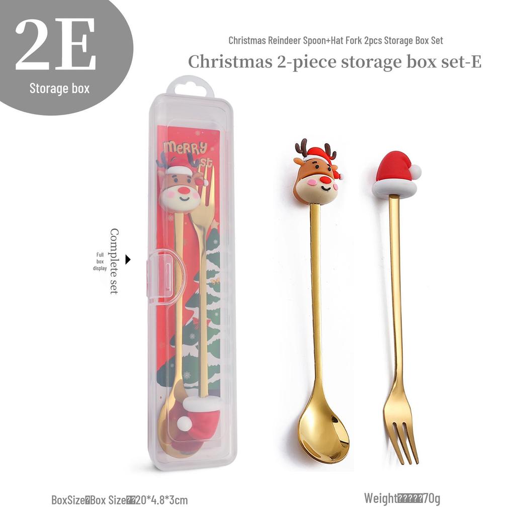 Cross-Border Cute Snowman Christmas Spoon & Fork Set – Creative Dessert Tableware Gift