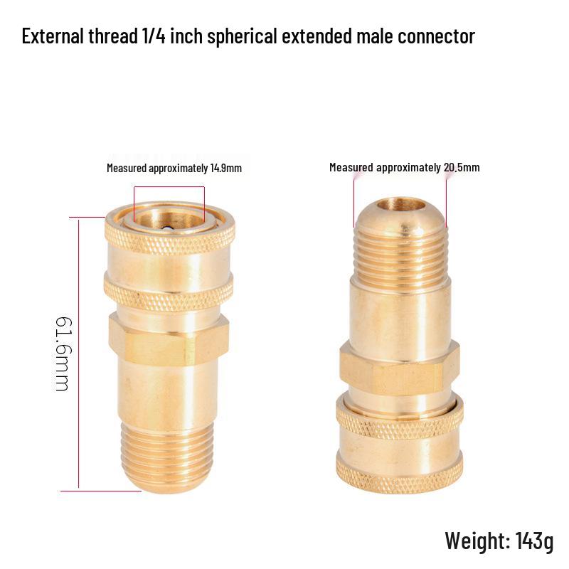 High-Pressure Copper Quick-Connect Water Hose Adapter for Car Washers