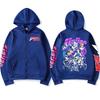 Anime Jojo Bizarre Adventure Zipper Hoodie Double Sided Graphic Zip Up Sweatshirts Men Women Fashion Loose Casual Hoodies Coats