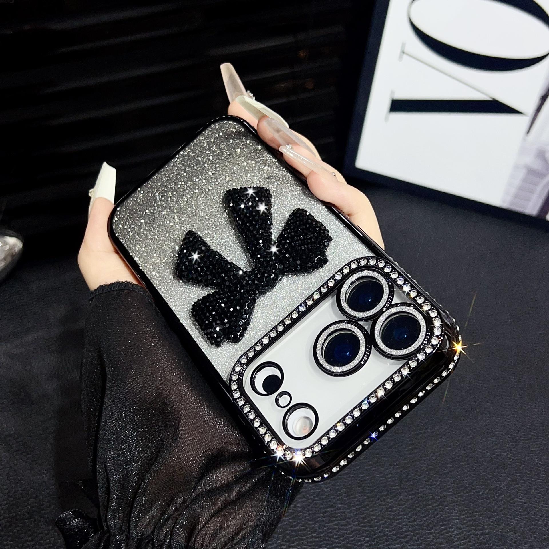 

Luxury Rhinestone Bow iPhone 17 Pro Max Case with Lens Film iPhone 16 Plus
