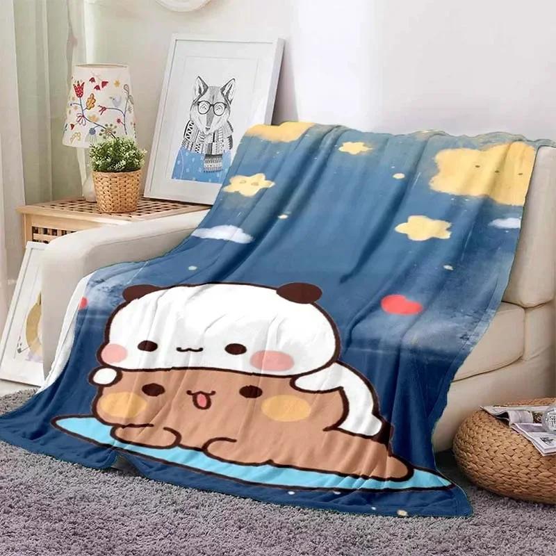 Schattige Bubu en Dudu Serie Deken Cartoon Print Kinderen Warm Flanel Zacht Comfortabel Huis Reizen Deken Bed Deken Verjaardagscadeau