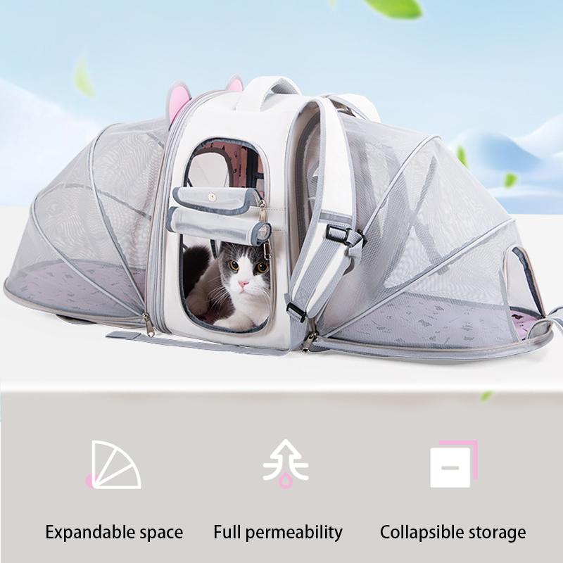 

BAOSIMAO BD Series Cat Backpack Carrier Dual Sides Expandable Breathable Pet Backpack Beige