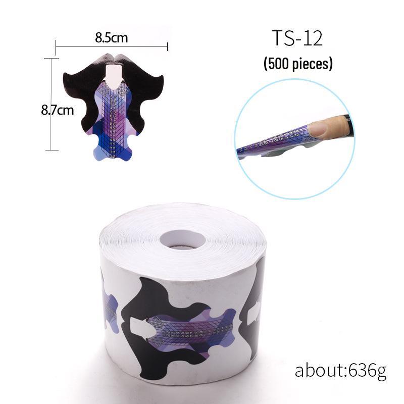 100-Piece French Light Therapy Nail Extension Forms: Butterfly & Horseshoe Designs