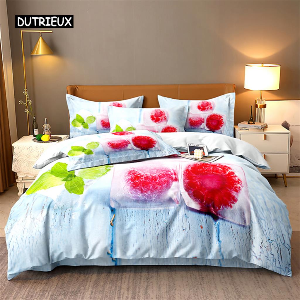 Set de lenjerie de pat de vară pentru pat dublu queen Set husă de plapumă Lenjerie de pat Imprimeu digital Lenjerie de pat Mărime king Set husă de plapumă Set de lenjerie de pat