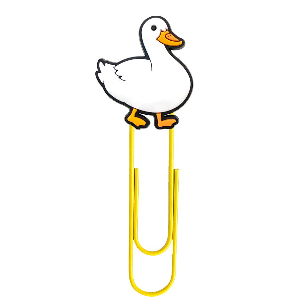 20 Cute Cartoon Animal PVC Paper Clips - U-Shaped Large Clips and Bookmarks for Office Supplies
