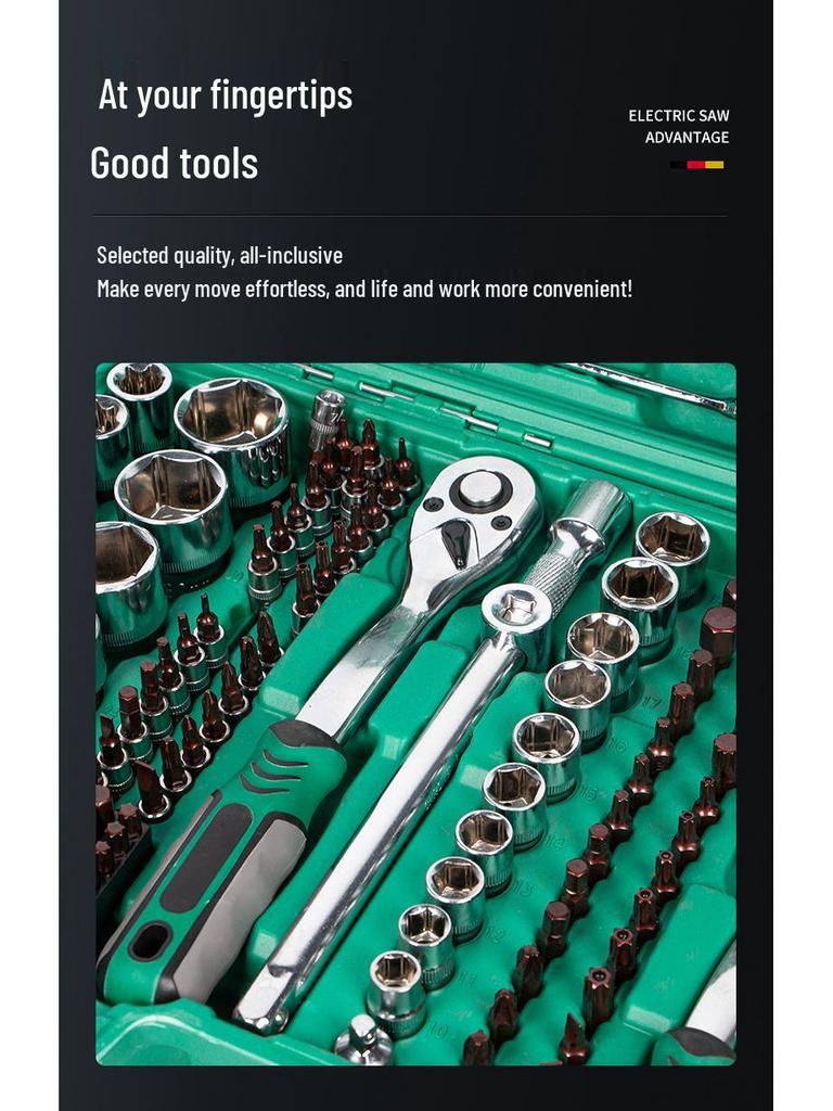 53-teiliges Multifunktionales Ratschenschlüssel- & Steckschlüsselset - Chrom-Vanadium-Stahl für Haushalt & Autoreparatur