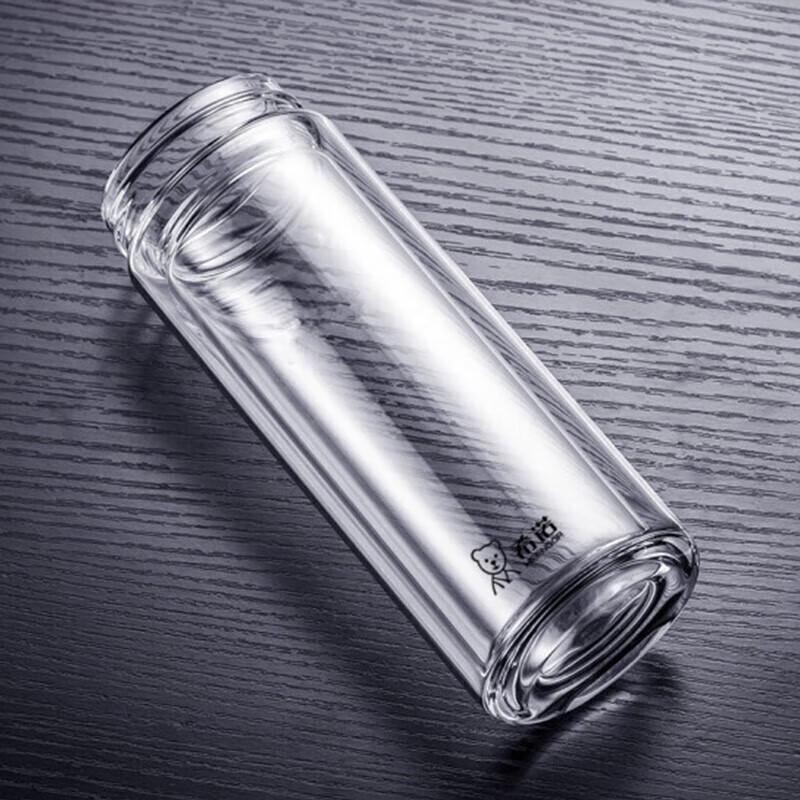 HEENOOR Double Wall Insulated Portable Glass Cup