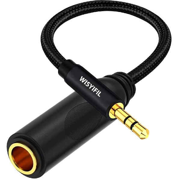 1/4 to 3.5mm Headphone Cable Adapter,TRS 6.35mm Female to 3.5mm Male 1/8 to 1/4 Stereo Audio Adapter,for Headphone, Amplifiers, Guitar, Amp etc.