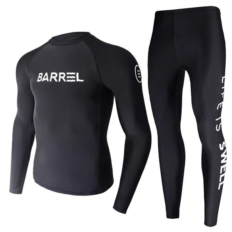 Korean Men's Long Sleeve Quick-Dry Diving Suit: Jellyfish-Proof Snorkeling & Surfing Set.