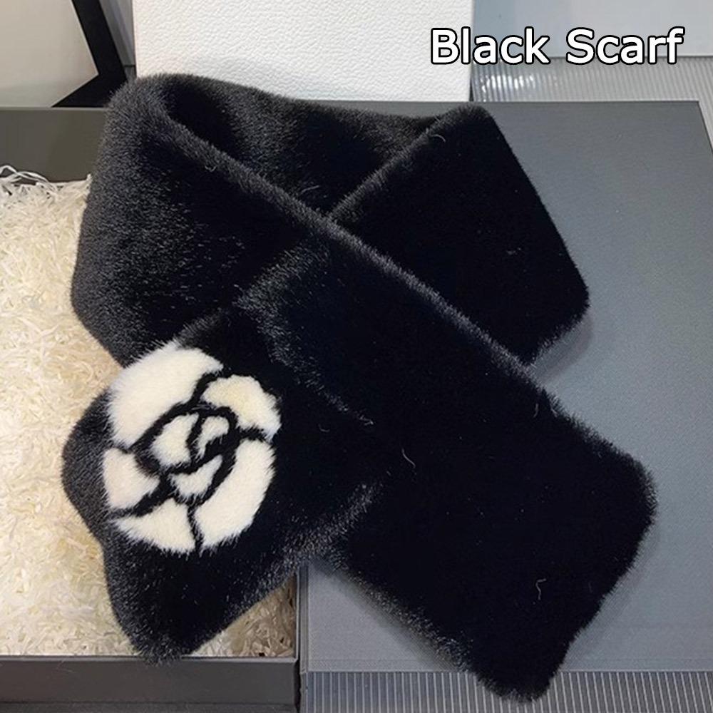 Camellia Warm Earmuffs Collar Shawl Neck Warmer Plush Fur Scarf New Ear Cover  Women