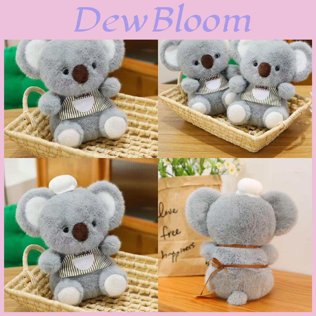 Plush Koala Chef Toy With Striped Apron Decoration For Kids And Gifts
