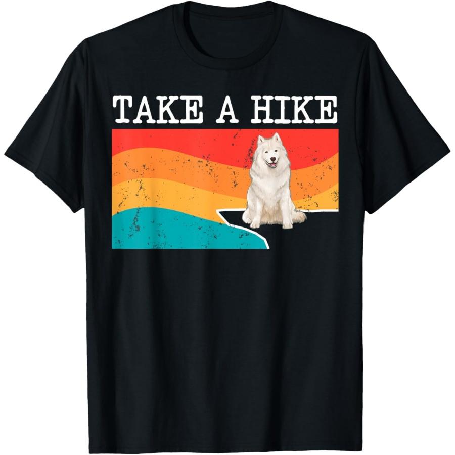 Забавная графическая футболка для хайкинга с самоедом XXXXXL разноцветный