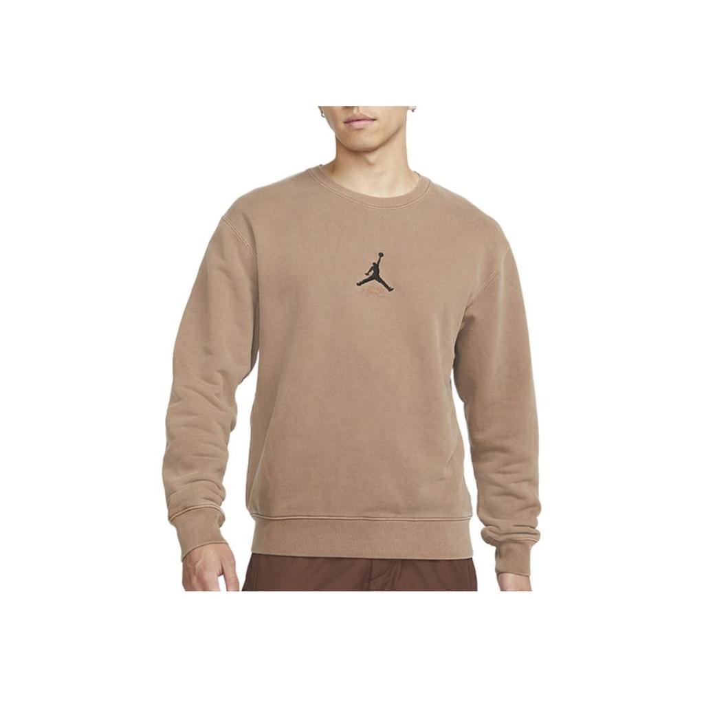 Jordan Embroidered Logo Sport Knit Pullover Crewneck Sweatshirt Men Tops Camel DO2308-256